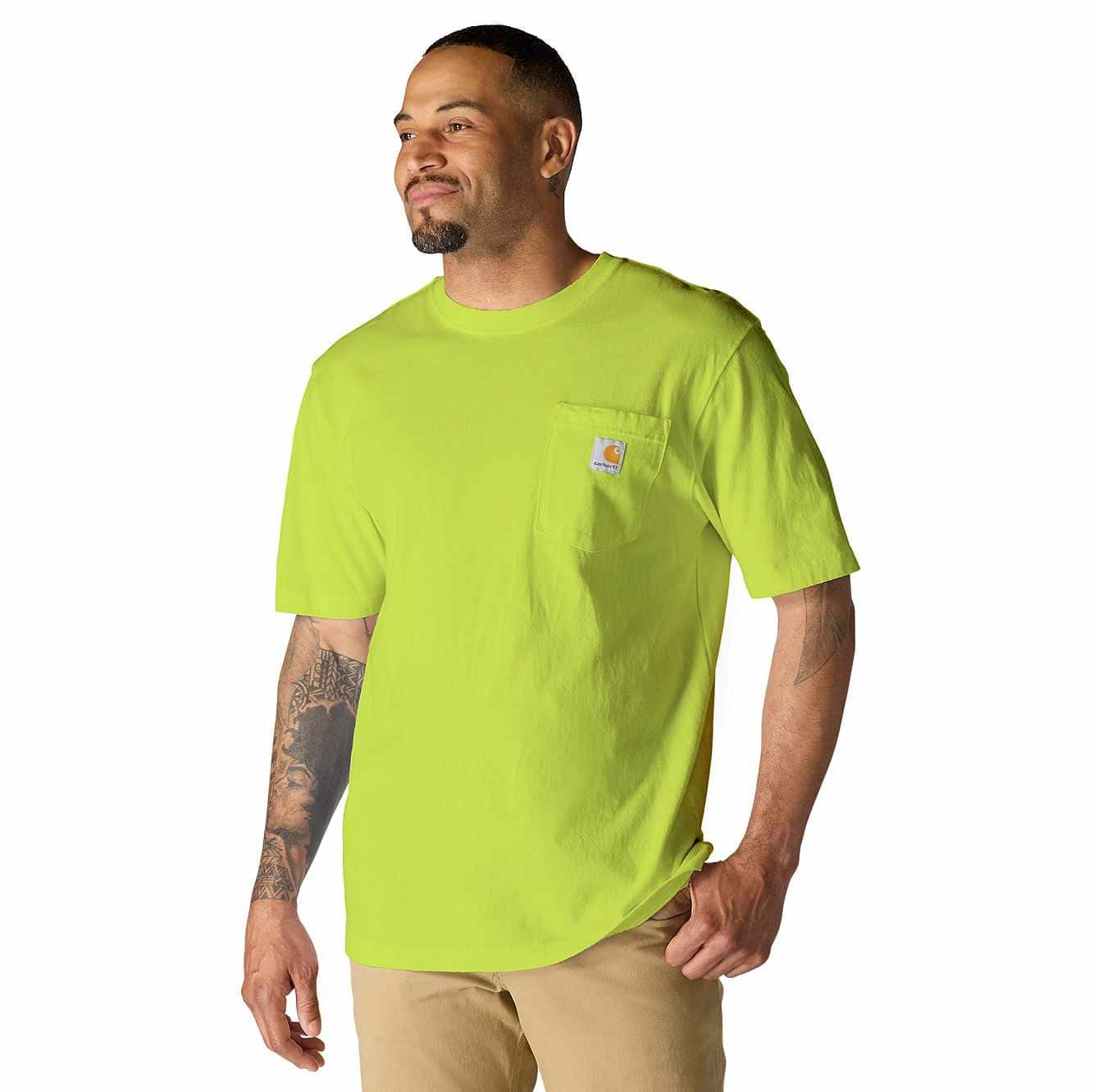 Carhartt Iconic K87 Pocket T-Shirt - Brite Lime