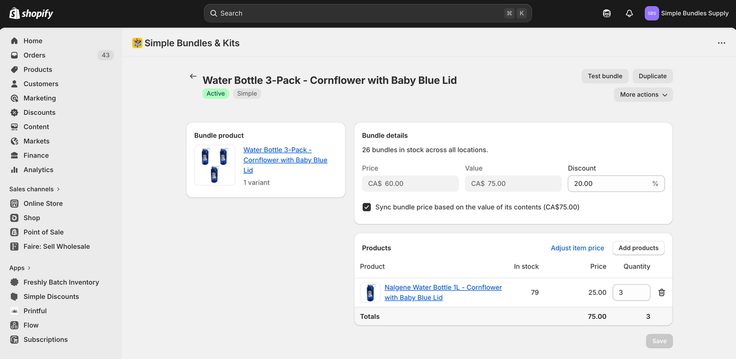 Water Bottle 3-Pack - Cornflower with Baby Blue Lid
